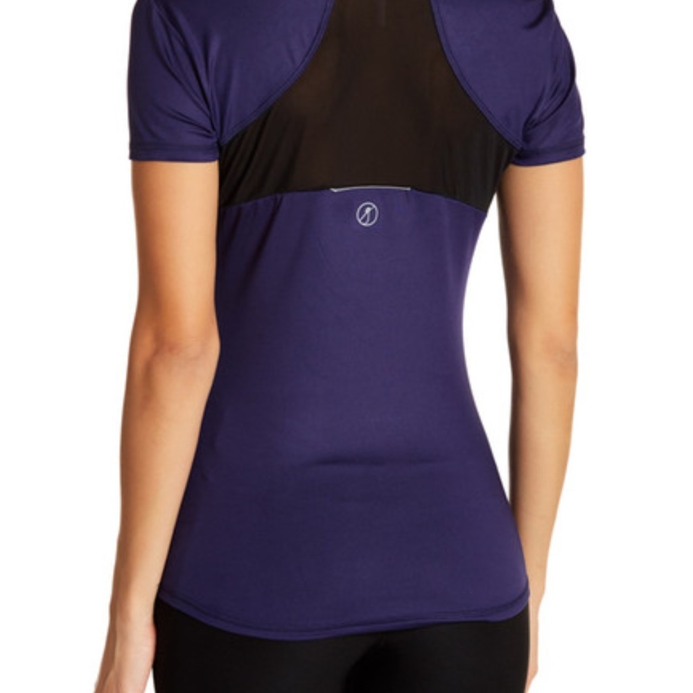 X by Gottex Racerback Mesh Short Sleeve Tee Shirt